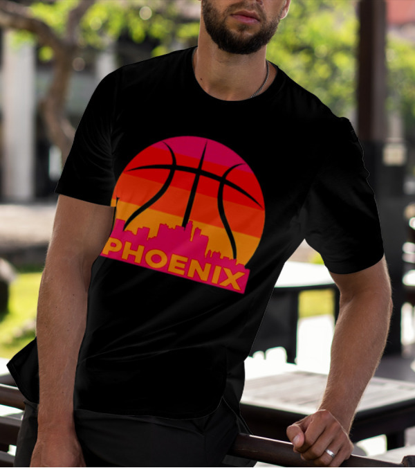 Phoenix Suns Sunset Basketball Skyline T-Shirt