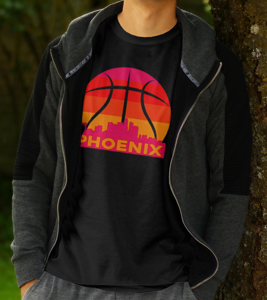Phoenix Suns Sunset Basketball Skyline T-Shirt