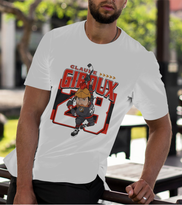 Claude Giroux Ottawa Senators Hockey Caricature Number 28 T-Shirt