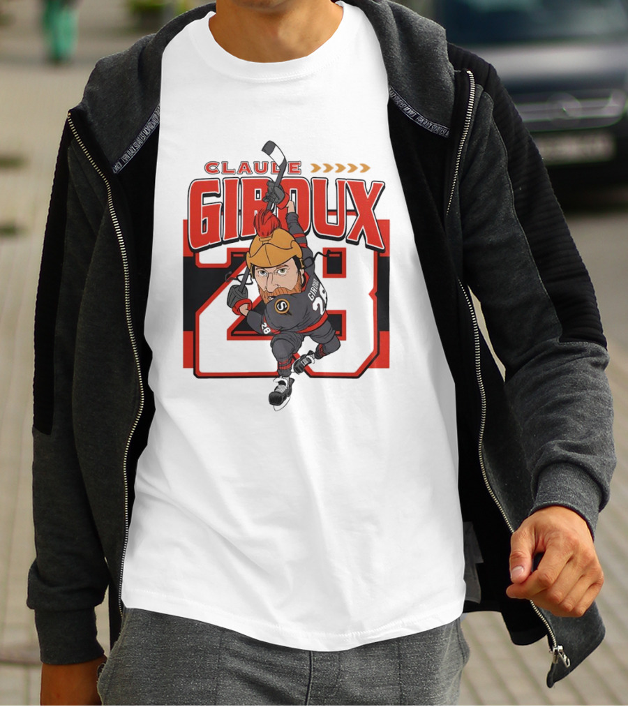 Claude Giroux Ottawa Senators Hockey Caricature Number 28 T-Shirt