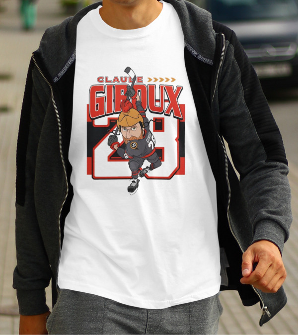 Claude Giroux Ottawa Senators Hockey Caricature Number 28 T-Shirt