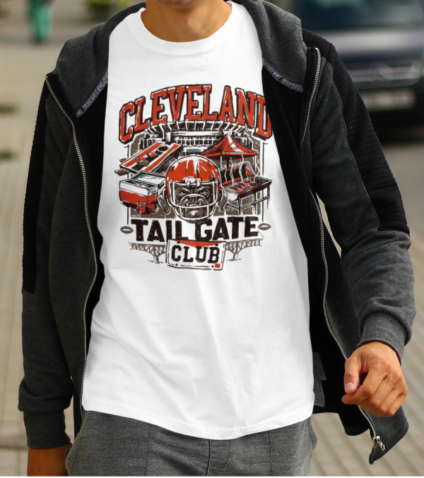 Cleveland Browns Tailgate Club Stadium Cornhole Helmet Grill T-Shirt