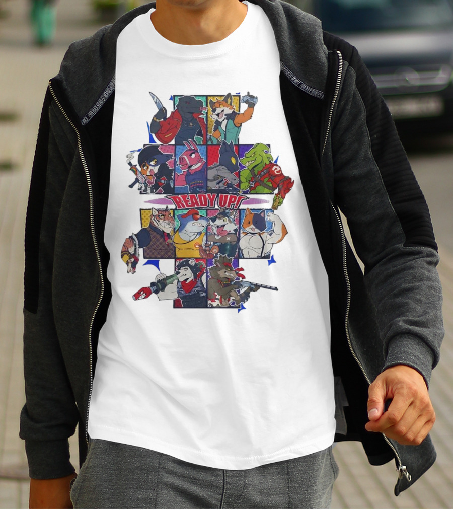 Ready Up Honoring Dragoneer’s Legacy Anthro Characters Grid With Weapons T-Shirt