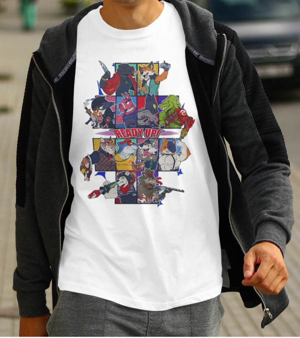 Ready Up Honoring Dragoneer’s Legacy Anthro Characters Grid With Weapons T-Shirt