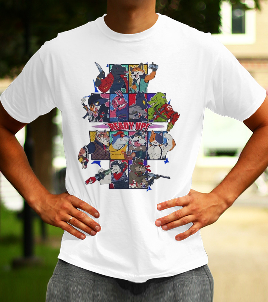 Ready Up Honoring Dragoneer’s Legacy Anthro Characters Grid With Weapons T-Shirt