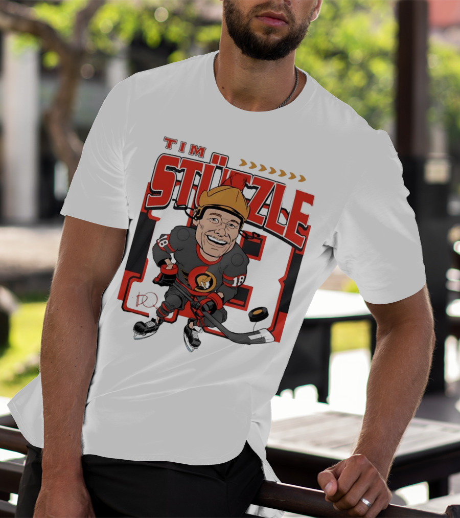 Tim Stützle Ottawa Senators Hockey Number 18 Caricature T-Shirt