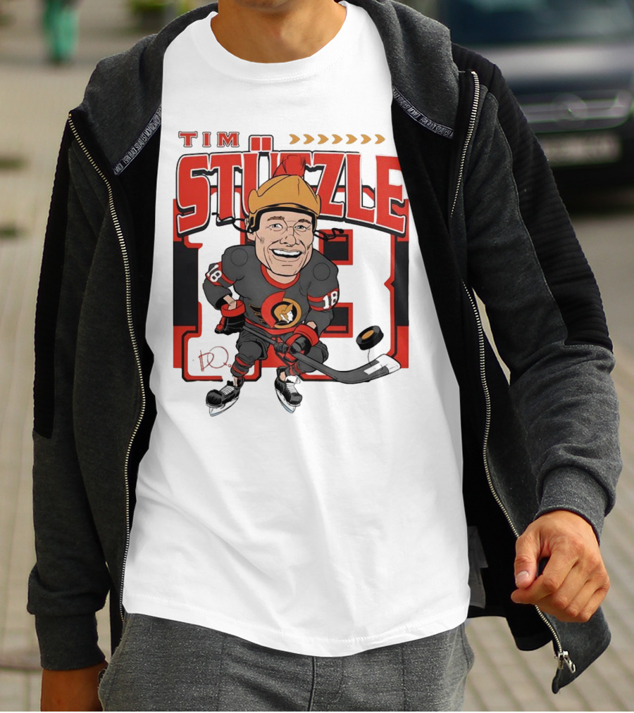 Tim Stützle Ottawa Senators Hockey Number 18 Caricature T-Shirt
