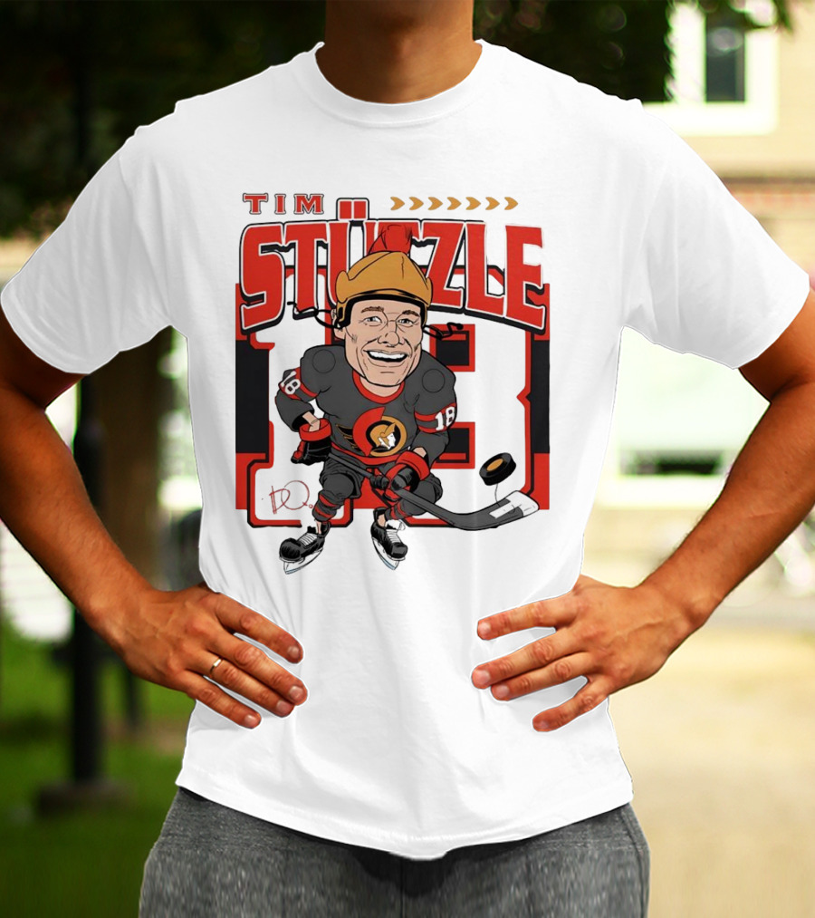 Tim Stützle Ottawa Senators Hockey Number 18 Caricature T-Shirt