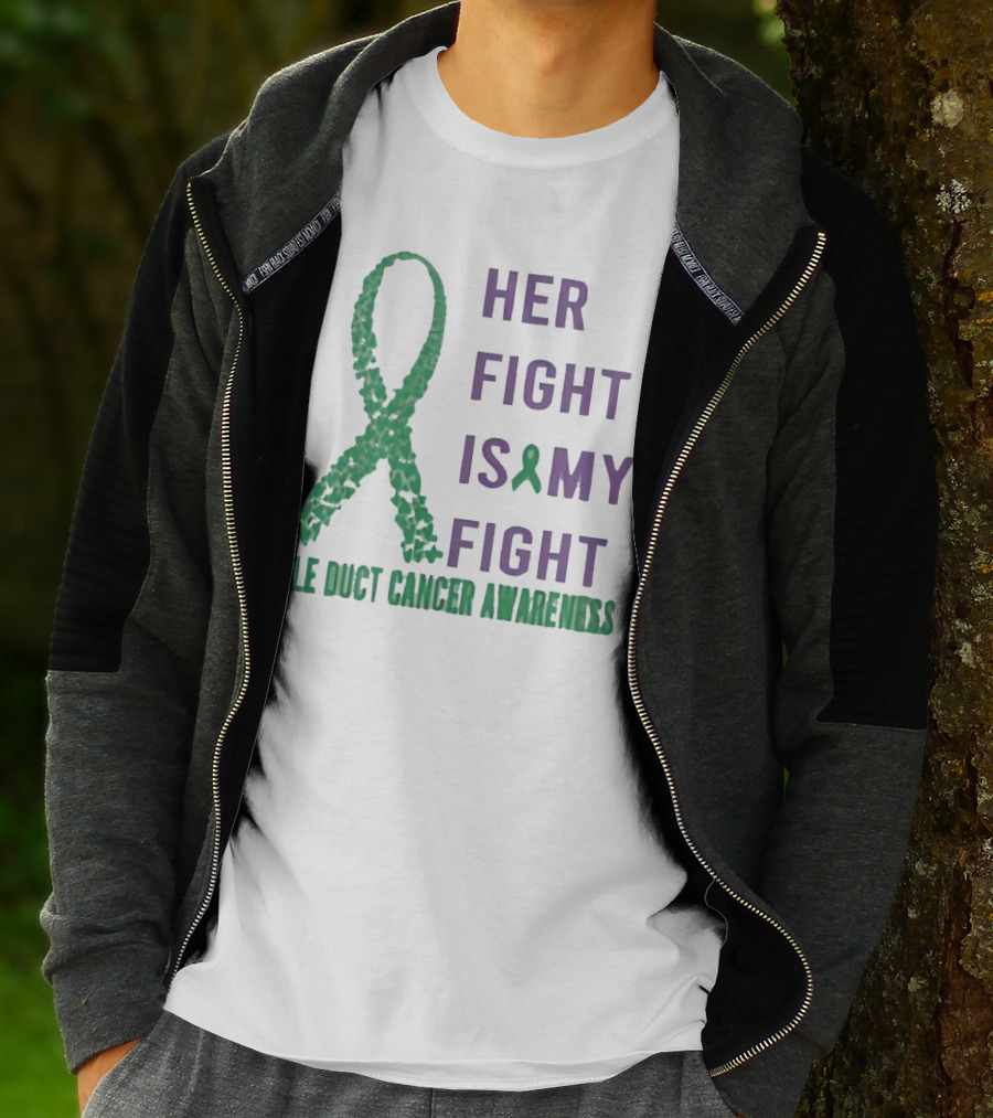 Her Fight Is My Fight Bile Duct Cancer Awareness T-Shirt