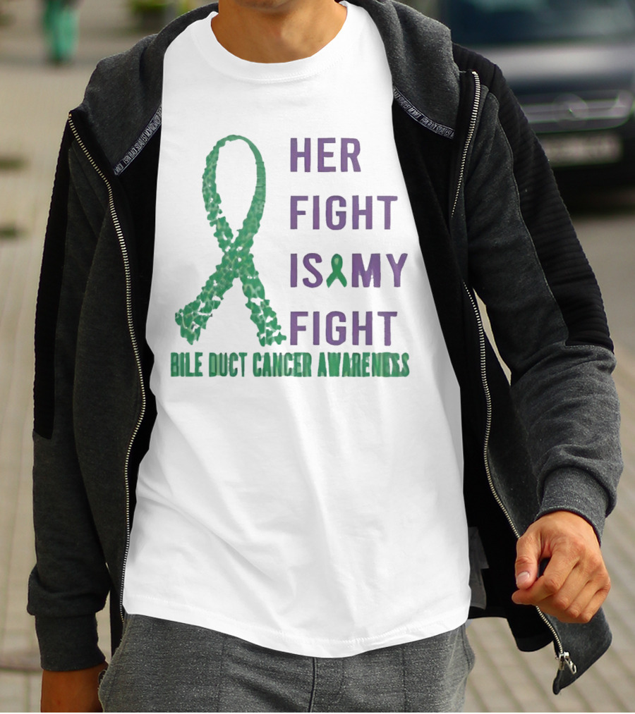 Her Fight Is My Fight Bile Duct Cancer Awareness T-Shirt