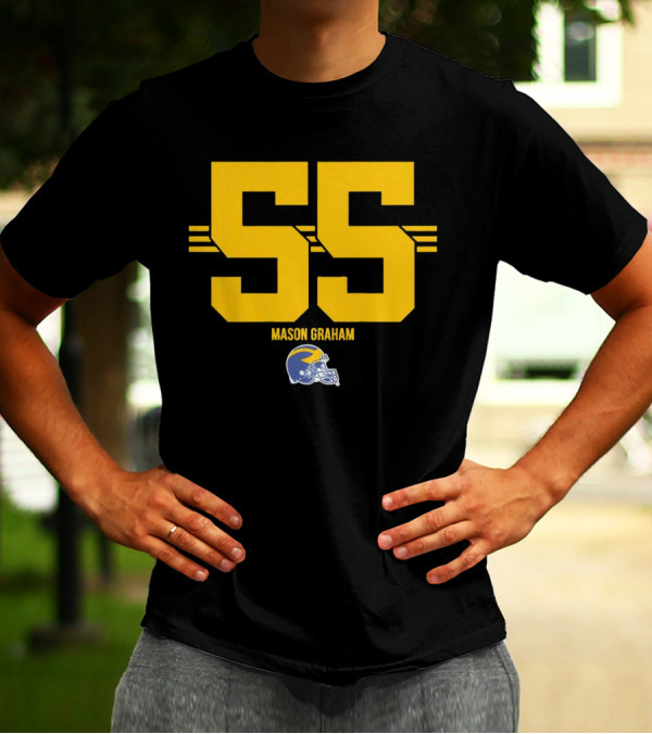 Michigan Wolverines Football Mason Graham 55 Helmet T-Shirt