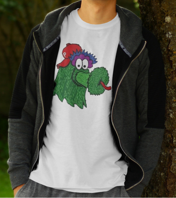 Phillie Phanatic Mascot Philadelphia Phillies Green Creature Red Cap T-Shirt
