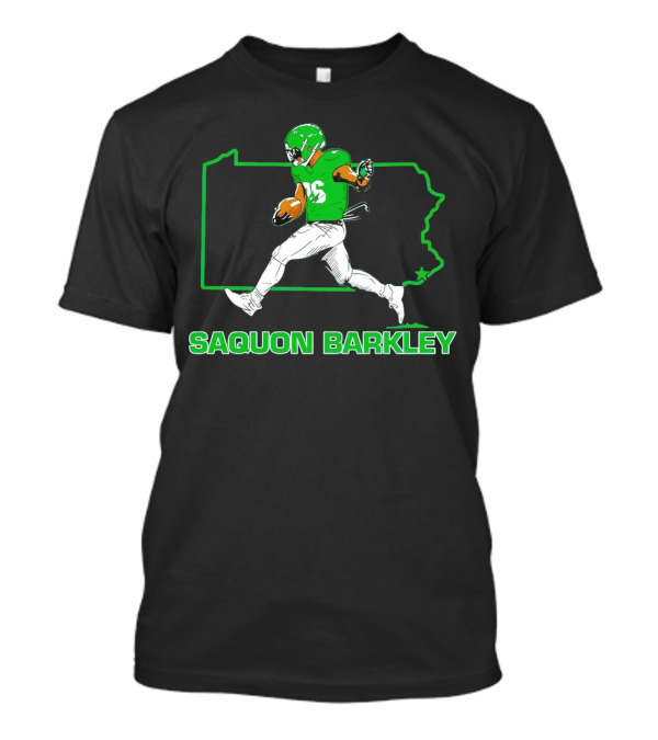 Saquon Barkley Running Back Pennsylvania Outline Star Player T-Shirt