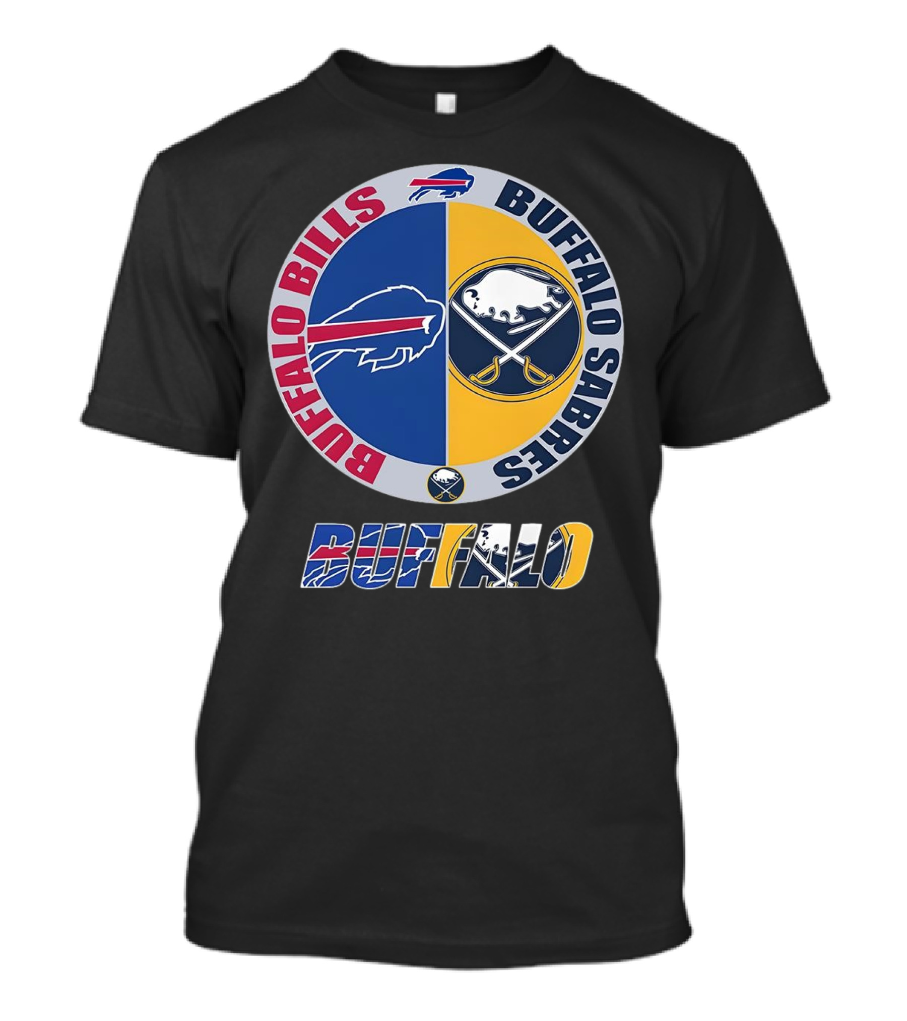 Buffalo Bills Buffalo Sabres Dual Logo Buffalo Text T-Shirt