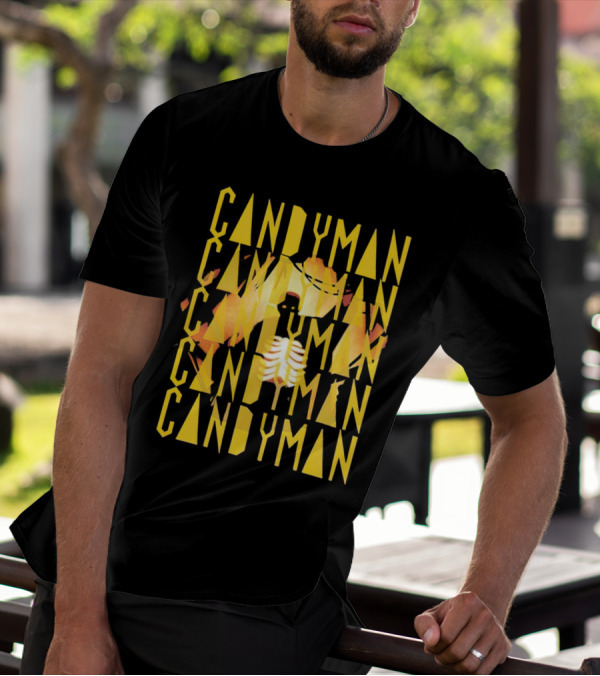 Candyman Movie Typography With Honeycomb And Ribcage T-Shirt