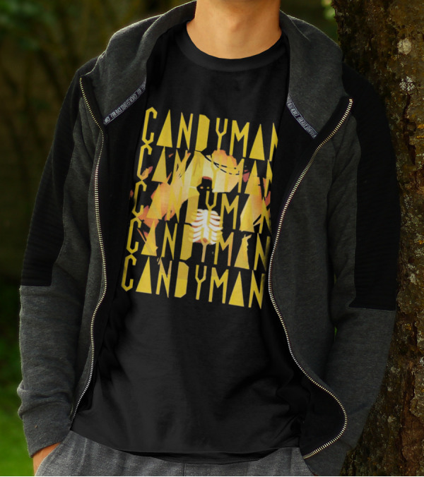 Candyman Movie Typography With Honeycomb And Ribcage T-Shirt