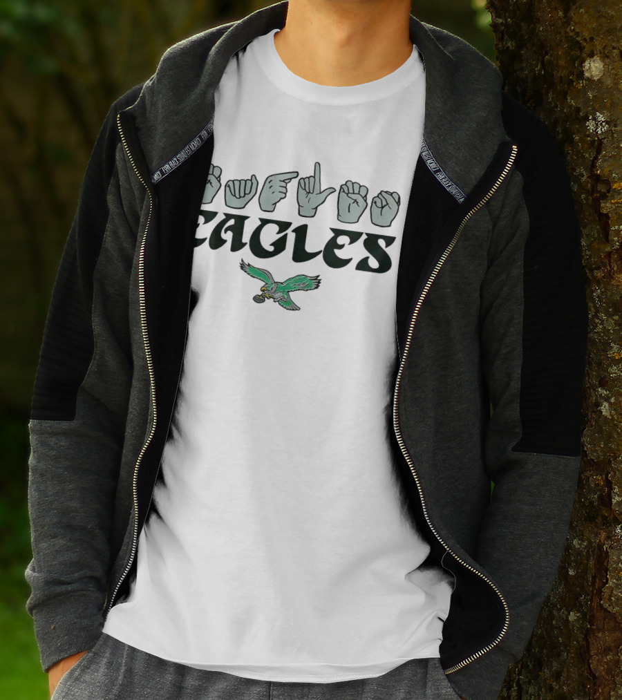 Philadelphia Eagles Love Sign ASL Hand Sign With Flying Eagle T-Shirt
