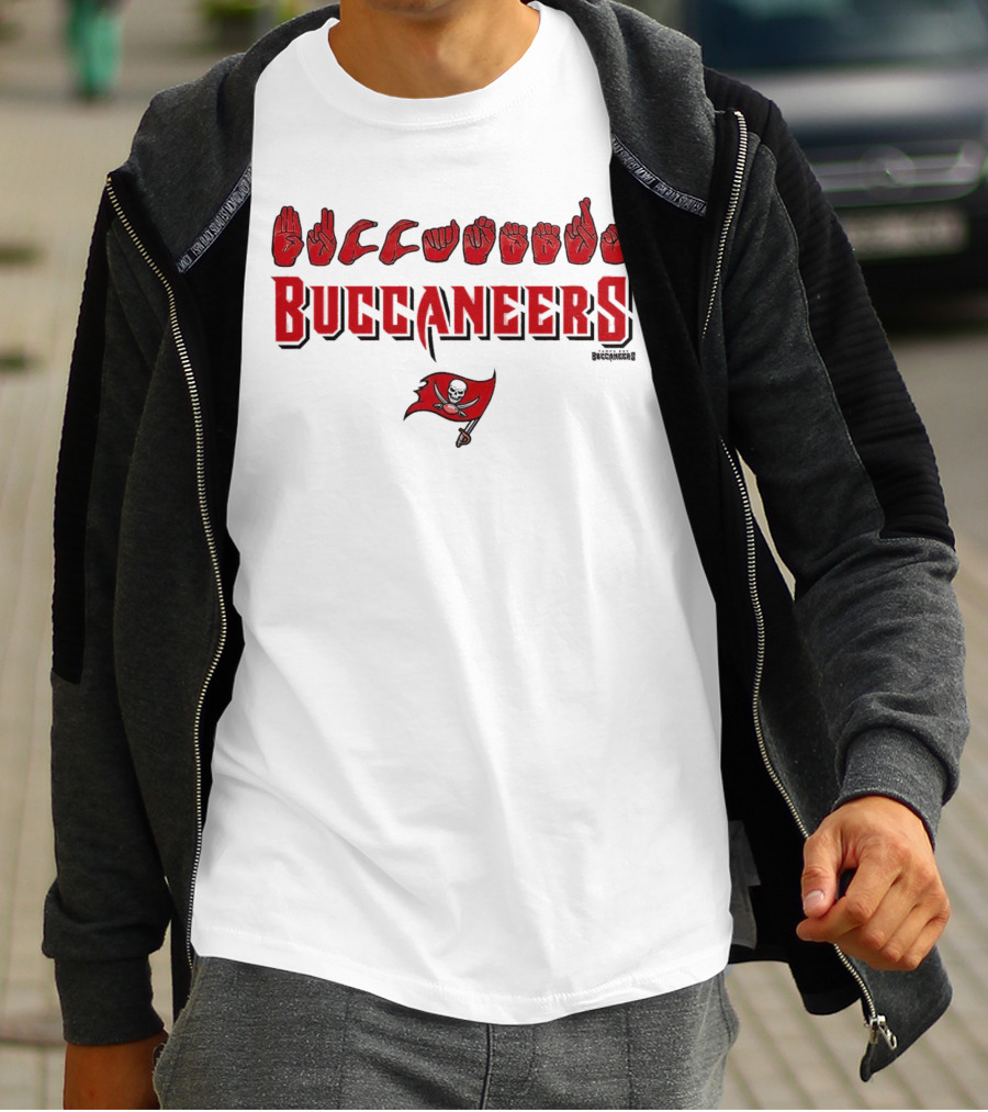 Buccaneers Hand Sign Language With Tampa Bay T-Shirt
