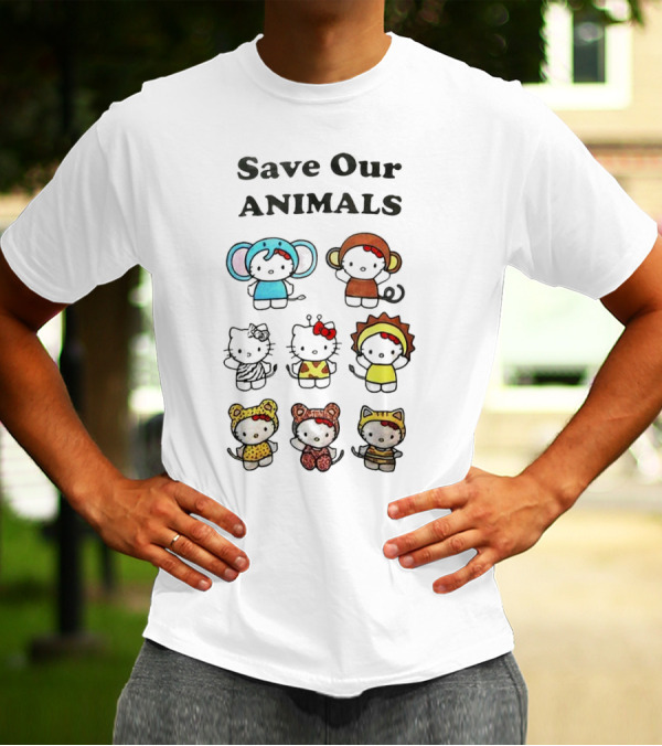 Save Our Animals Hello Kitty Series Pamela Anderson Collaboration T-Shirt