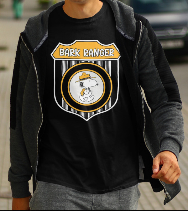 Peanuts Snoopy Bark Ranger Badge With Hat And Backpack T-Shirt