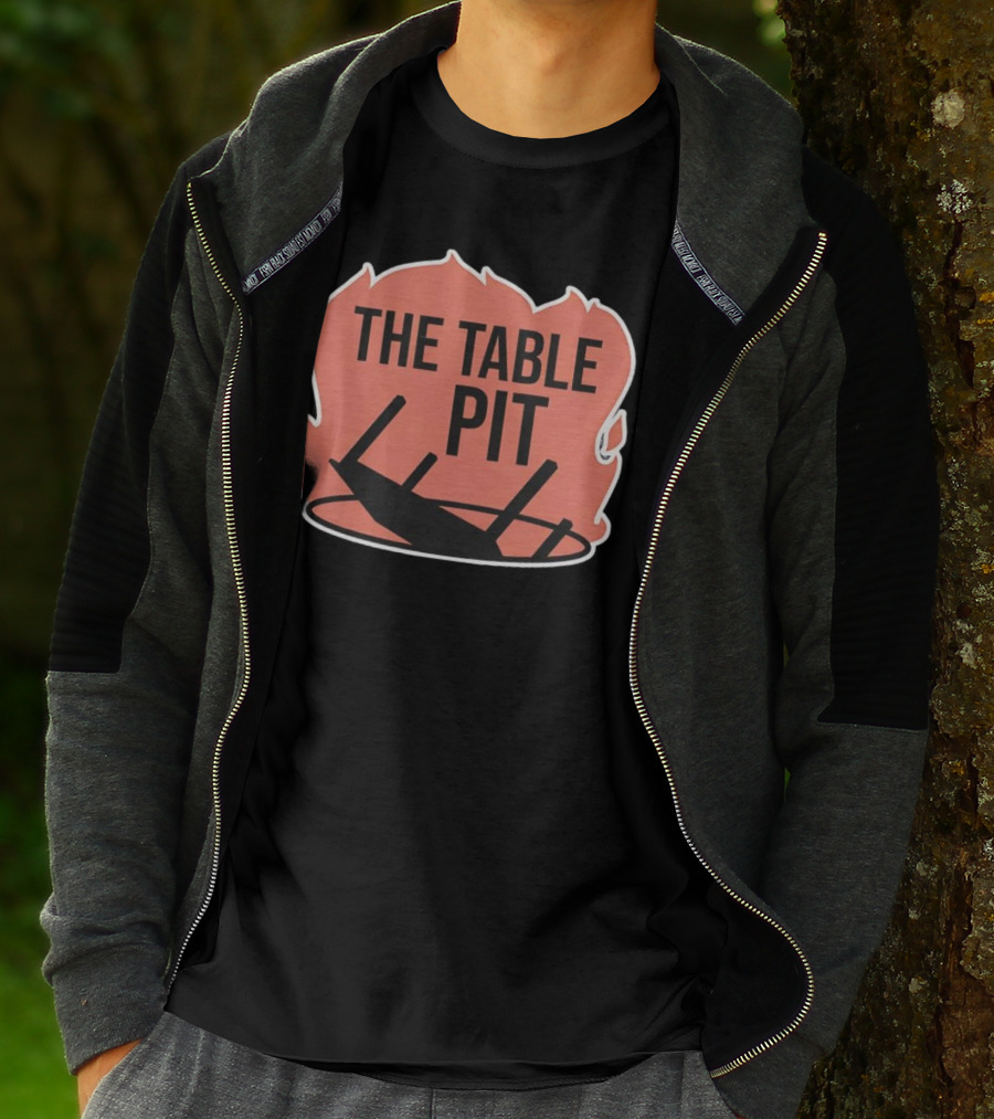The Table Pit With Burning Fire Background T-Shirt
