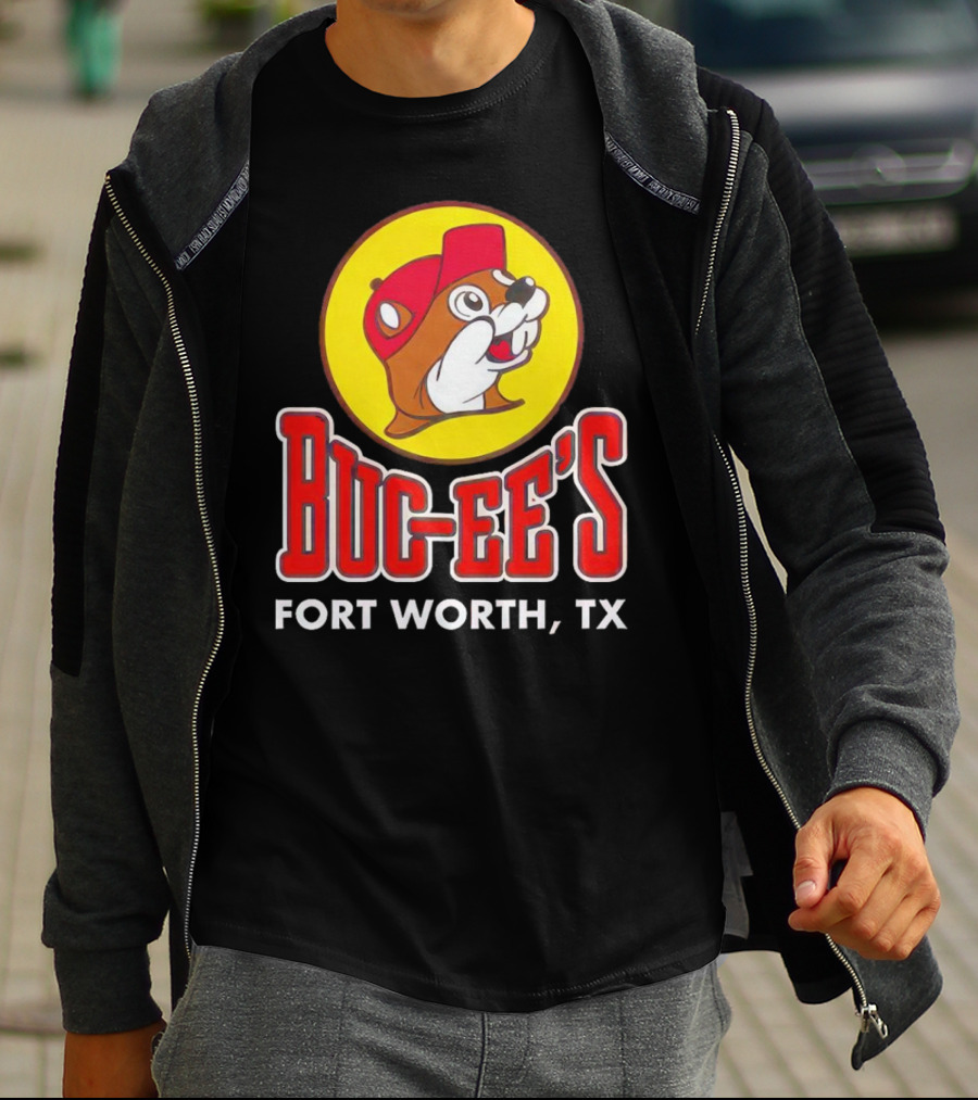 Buc-Ee's Fort Worth TX Logo With Beaming Beaver T-Shirt