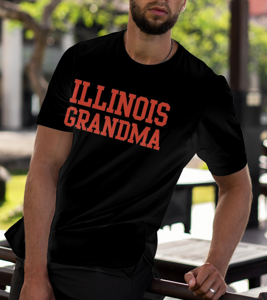 Illinois Grandma Bold Orange Text T-Shirt