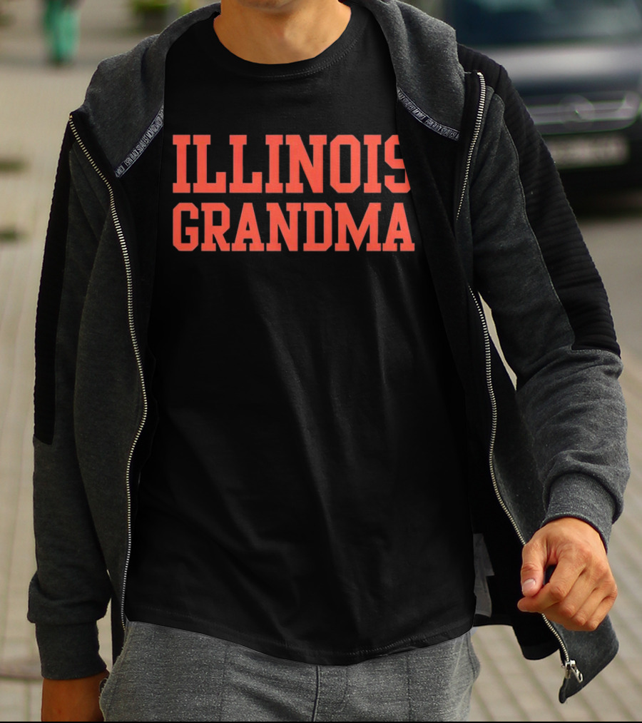 Illinois Grandma Bold Orange Text T-Shirt