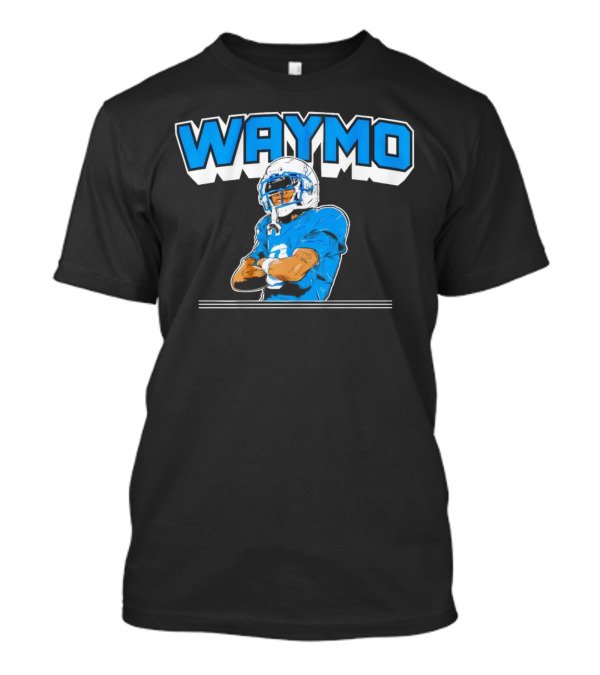 Waymo Football Player With Blue Jersey And Helmet T-Shirt