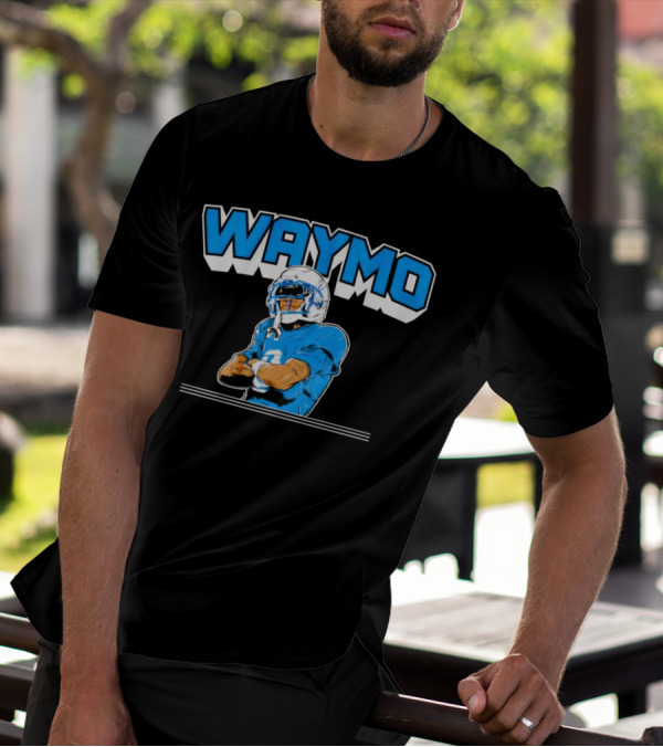 Waymo Football Player With Blue Jersey And Helmet T-Shirt