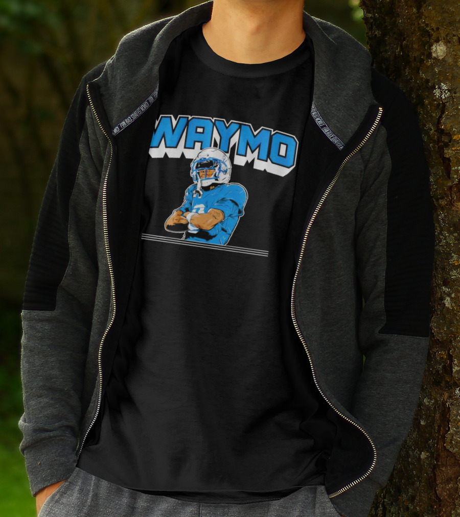 Waymo Football Player With Blue Jersey And Helmet T-Shirt