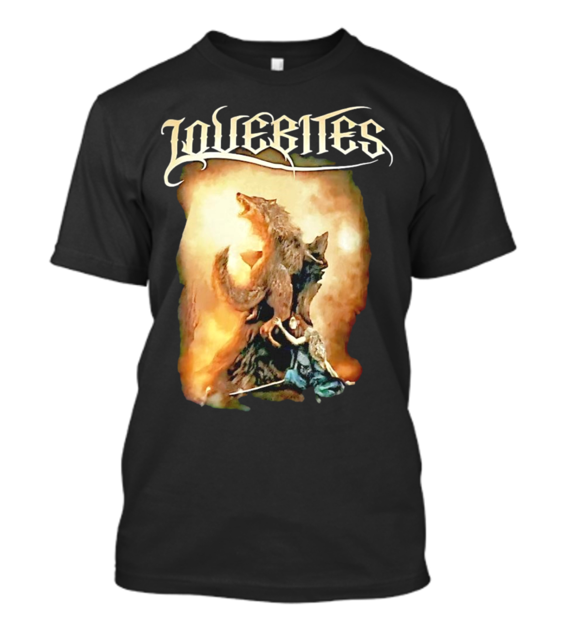 LOVEBITES Wolf Warrior Art With Knight And Sword T-Shirt
