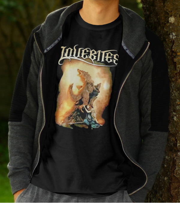 LOVEBITES Wolf Warrior Art With Knight And Sword T-Shirt