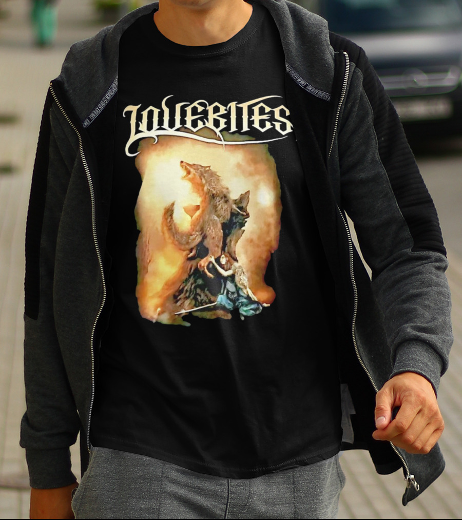 LOVEBITES Wolf Warrior Art With Knight And Sword T-Shirt