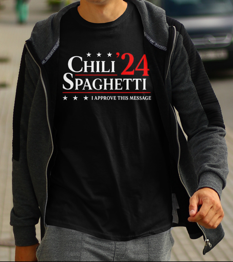 Chili Spaghetti ’24 I Approve This Message Stars Red White T-Shirt
