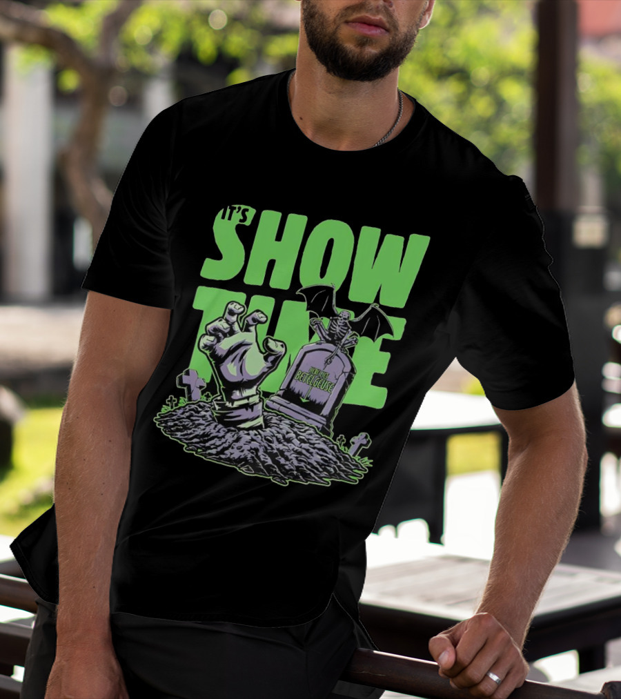It's Showtime Here Lies Betelgeuse With Skeleton And Tombstone T-Shirt
