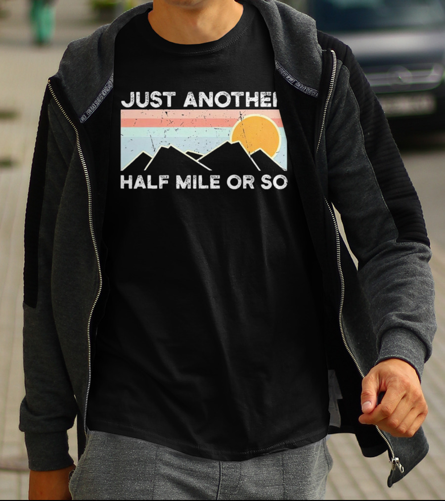 Just Another Half Mile Or So Vintage Mountains Sunset T-Shirt