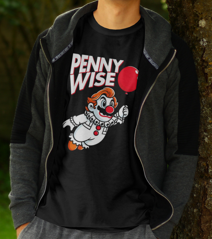 Pennywise Mario Mashup With Red Balloon T-Shirt
