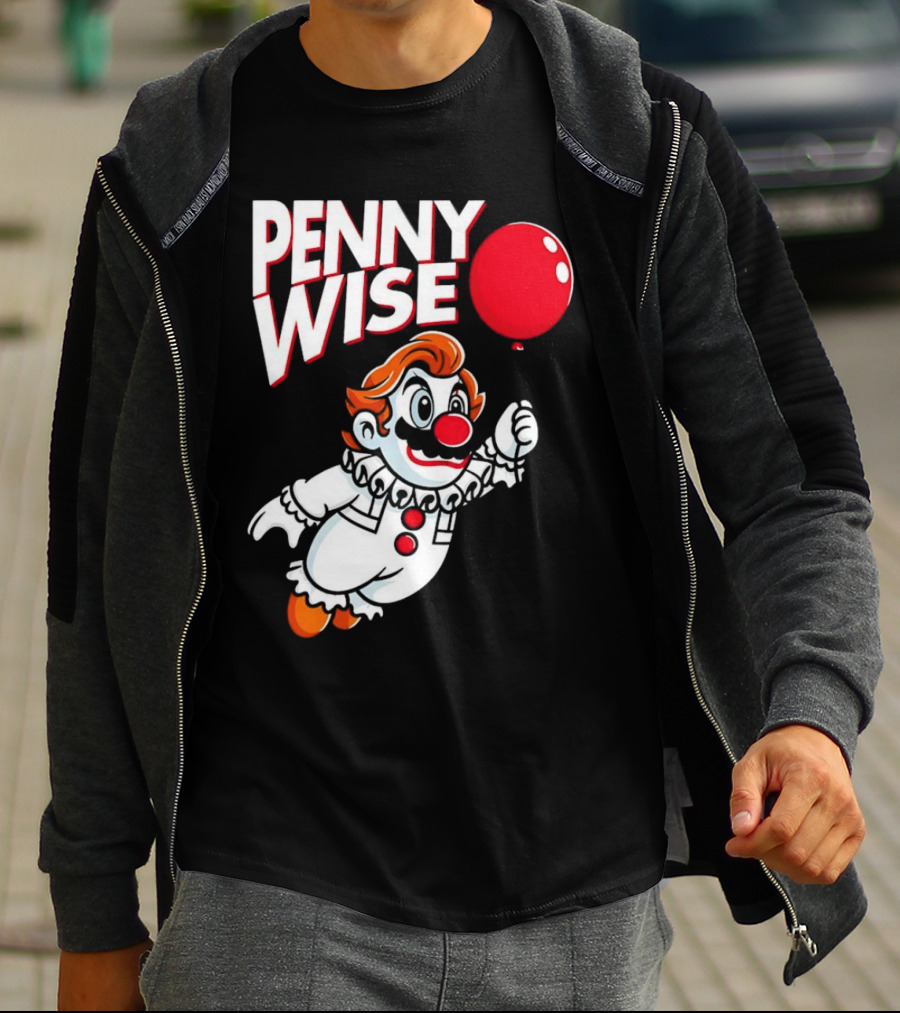 Pennywise Mario Mashup With Red Balloon T-Shirt