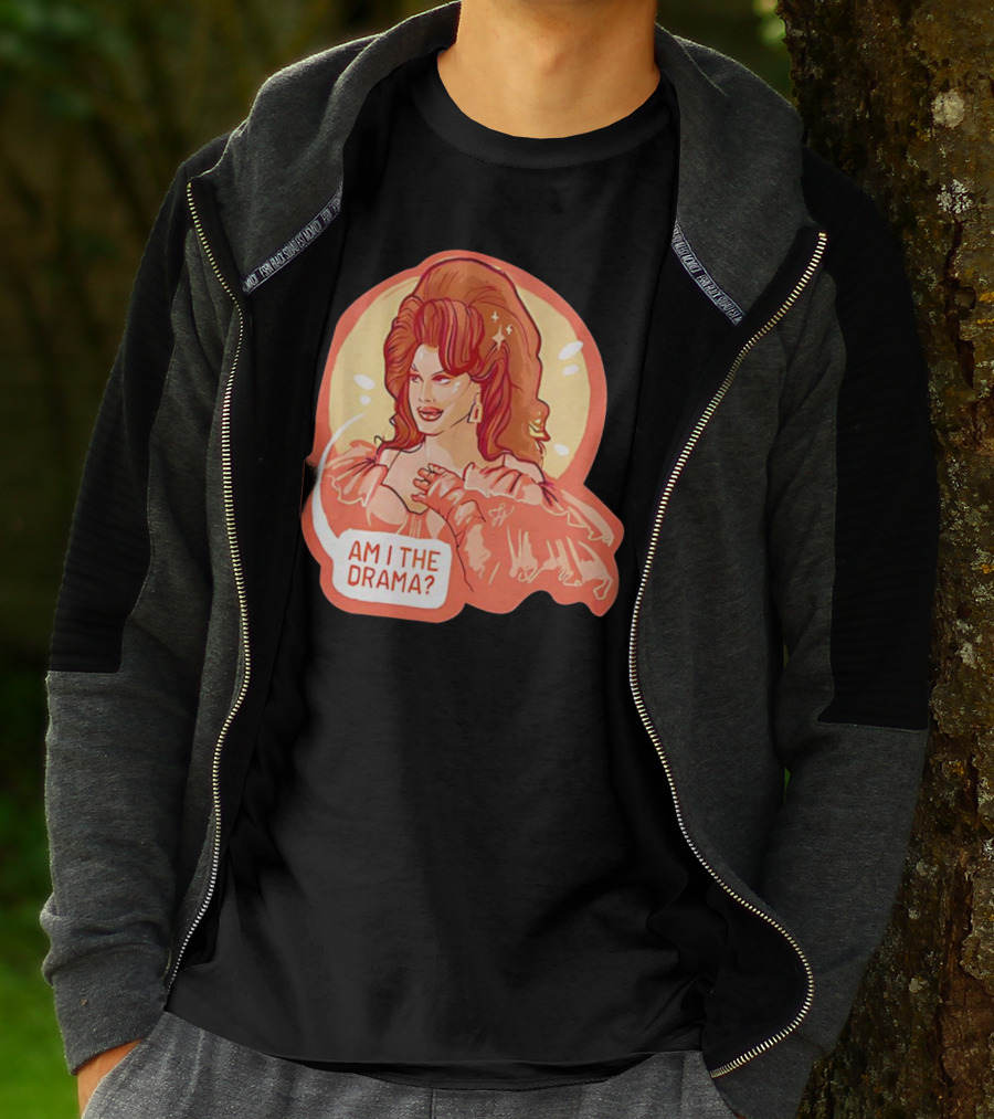 Am I The Drama? Bold Diva With Glamorous Hair And Earrings T-Shirt