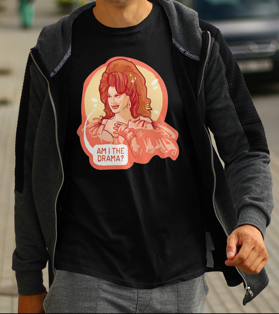 Am I The Drama? Bold Diva With Glamorous Hair And Earrings T-Shirt