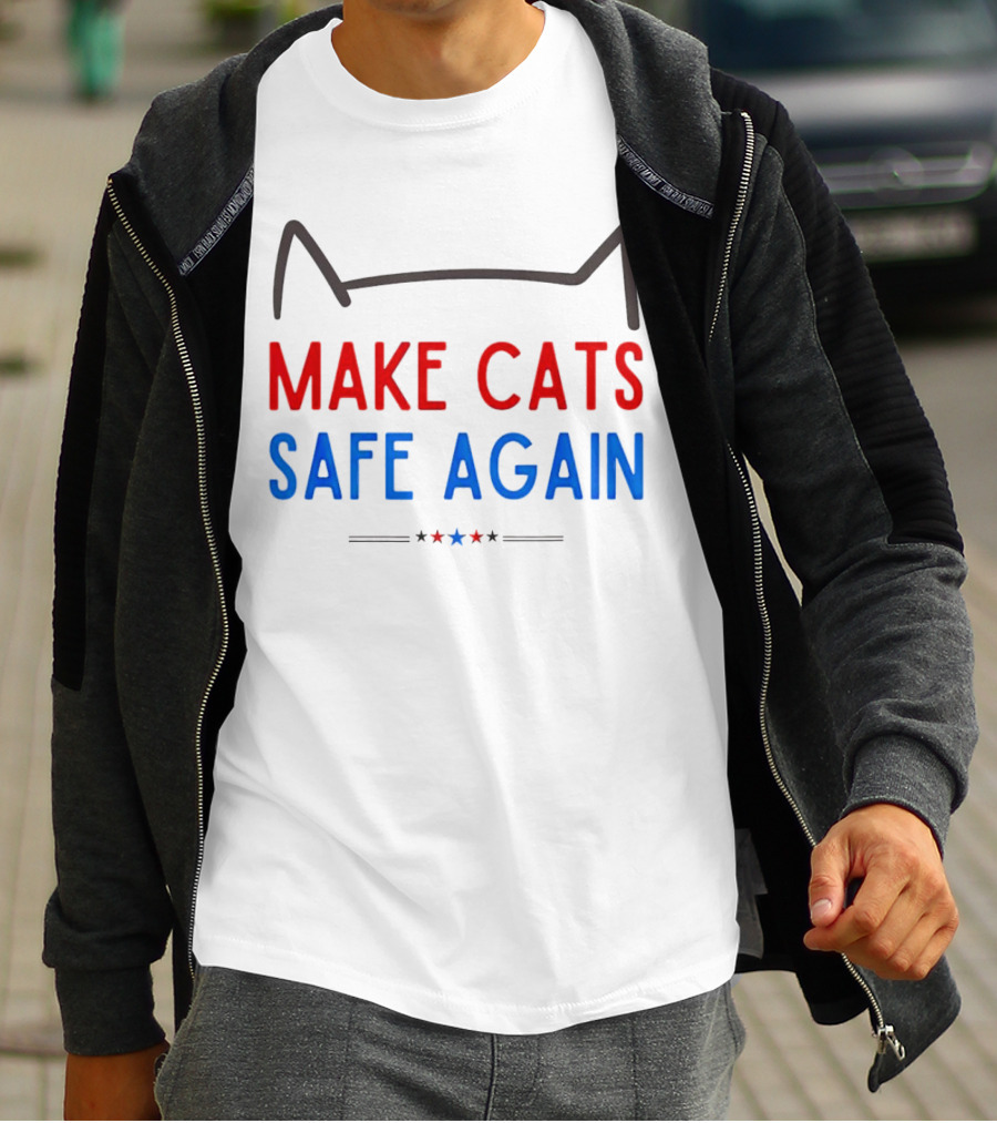 Make Cats Safe Again Patriotic Cat Ears T-Shirt