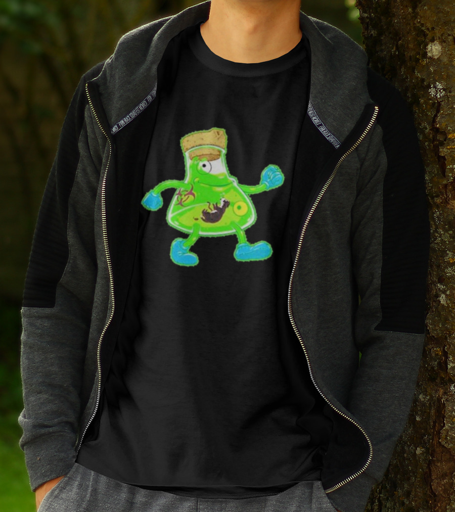 Toxic Soy Monster Beaker Creature With Biohazard T-Shirt