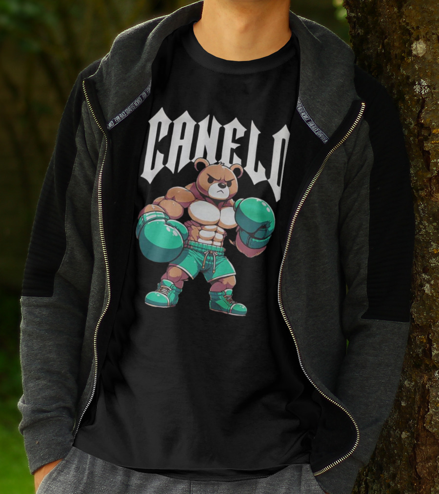 Canelo Bear Boxer Gloves Cartoon T-Shirt