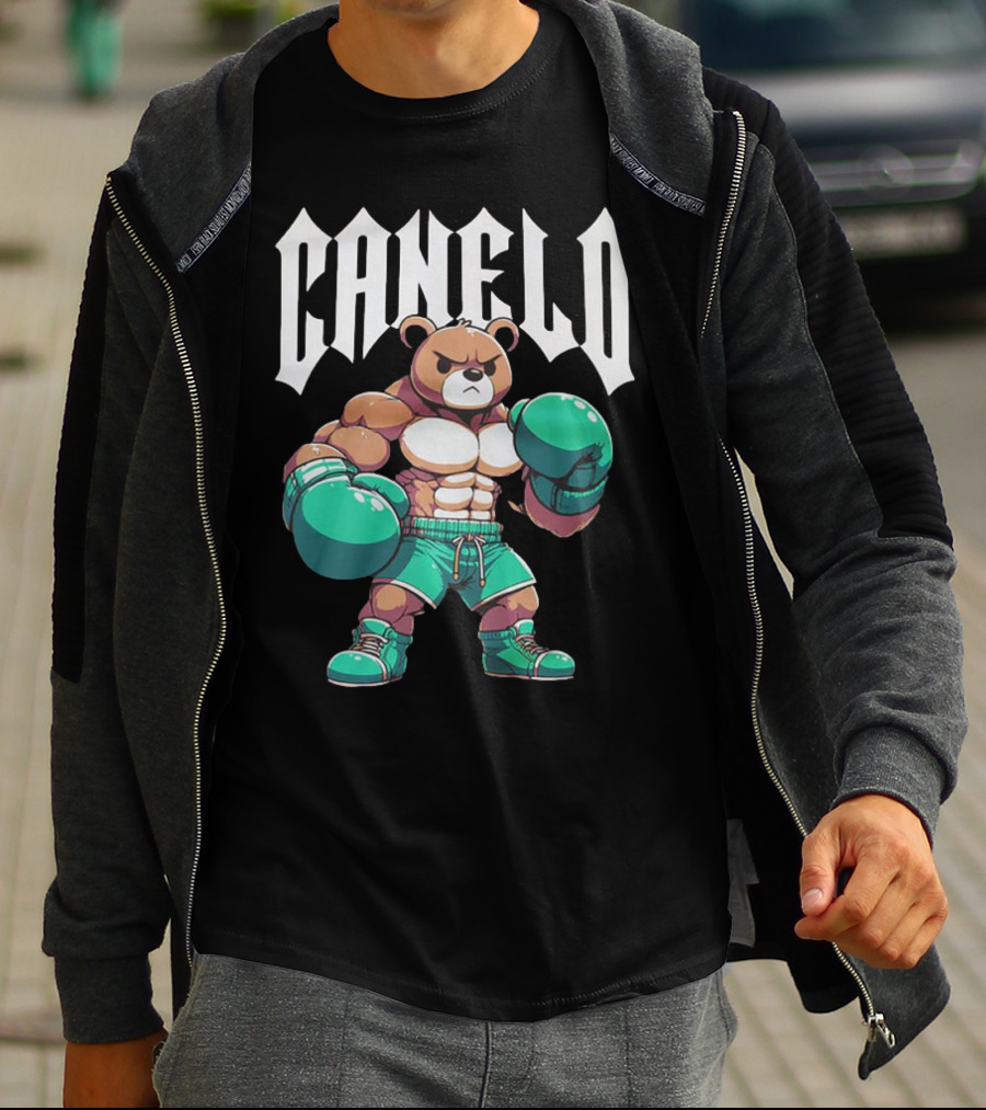 Canelo Bear Boxer Gloves Cartoon T-Shirt