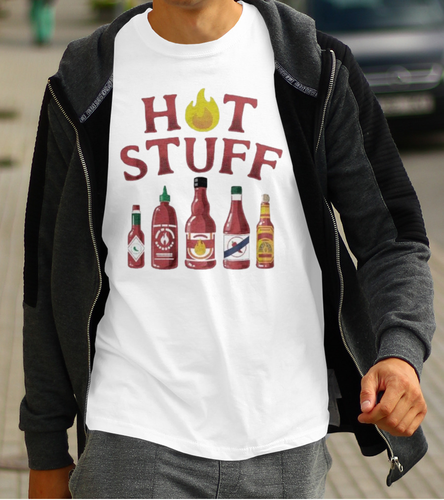 HOT STUFF Hot Sauce Bottles Collection Hottah The Bettah T-Shirt