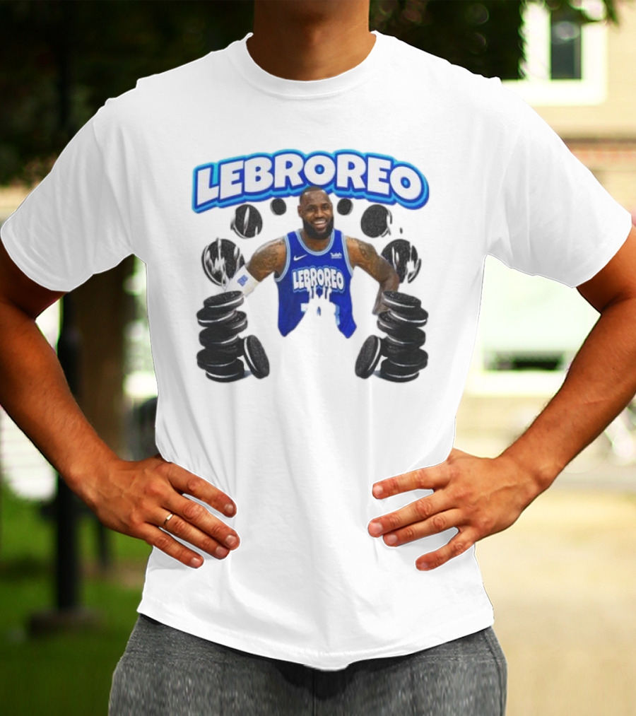 LeBrOreo LeBron James Blue Basketball Jersey Oreo Cookies T-Shirt
