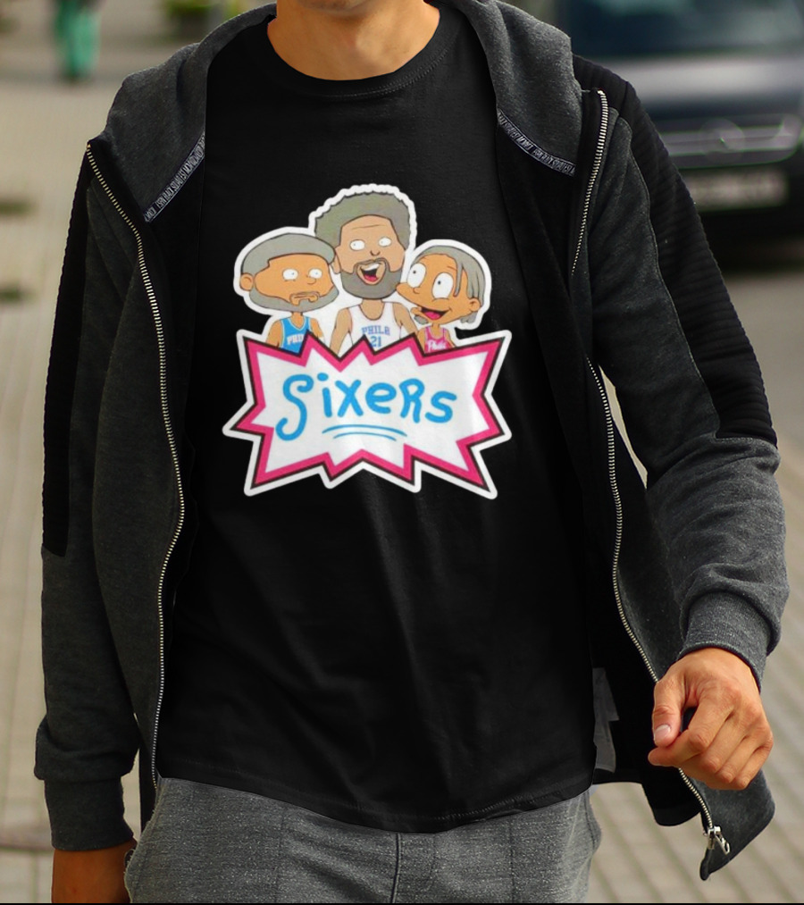 Sixers Rugrats Inspired Philadelphia 76ers Cartoon Crossover T-Shirt