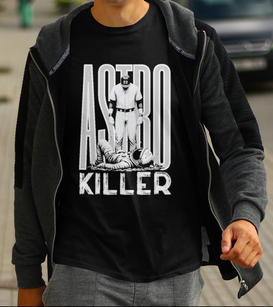 Astro Killer Yankees Player Standing Over Fallen Astronaut T-Shirt