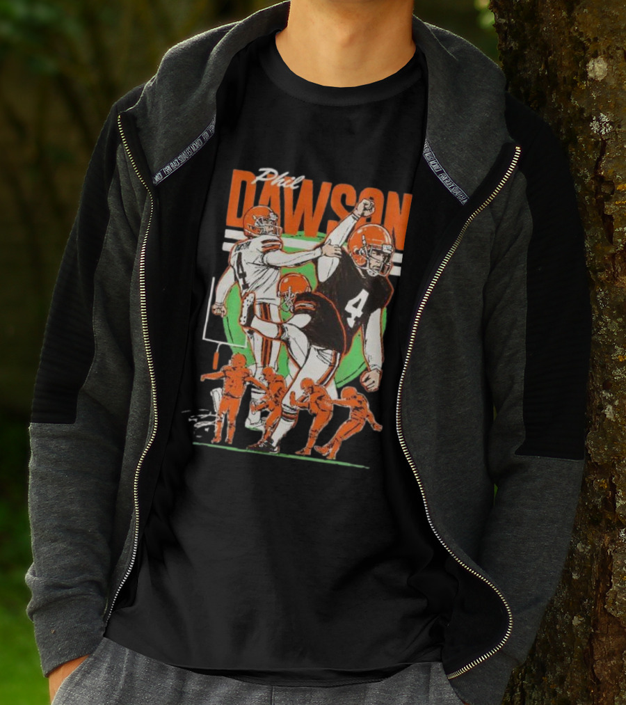 Phil Dawson Cleveland Browns Vintage Signature Football T-Shirt